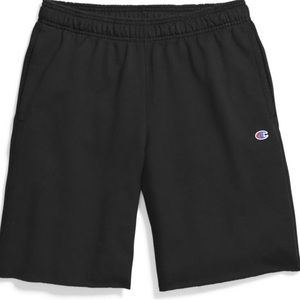 Black Unisex Champion draw string sweat shorts